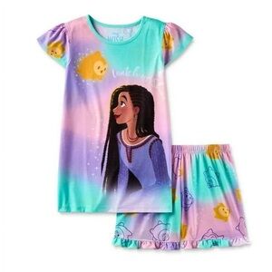 Disneys WISH Colorful Character Print Pajama Set